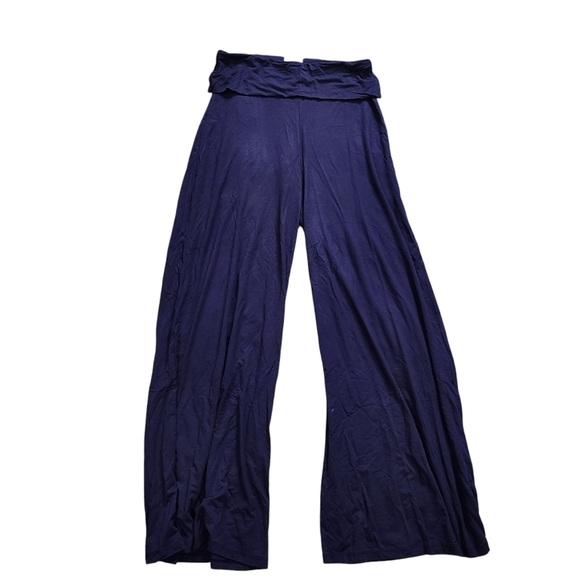 NWT YELETE Women's High Waist Fold Over Wide Leg Palazzo Pants - Picture 4 of 6